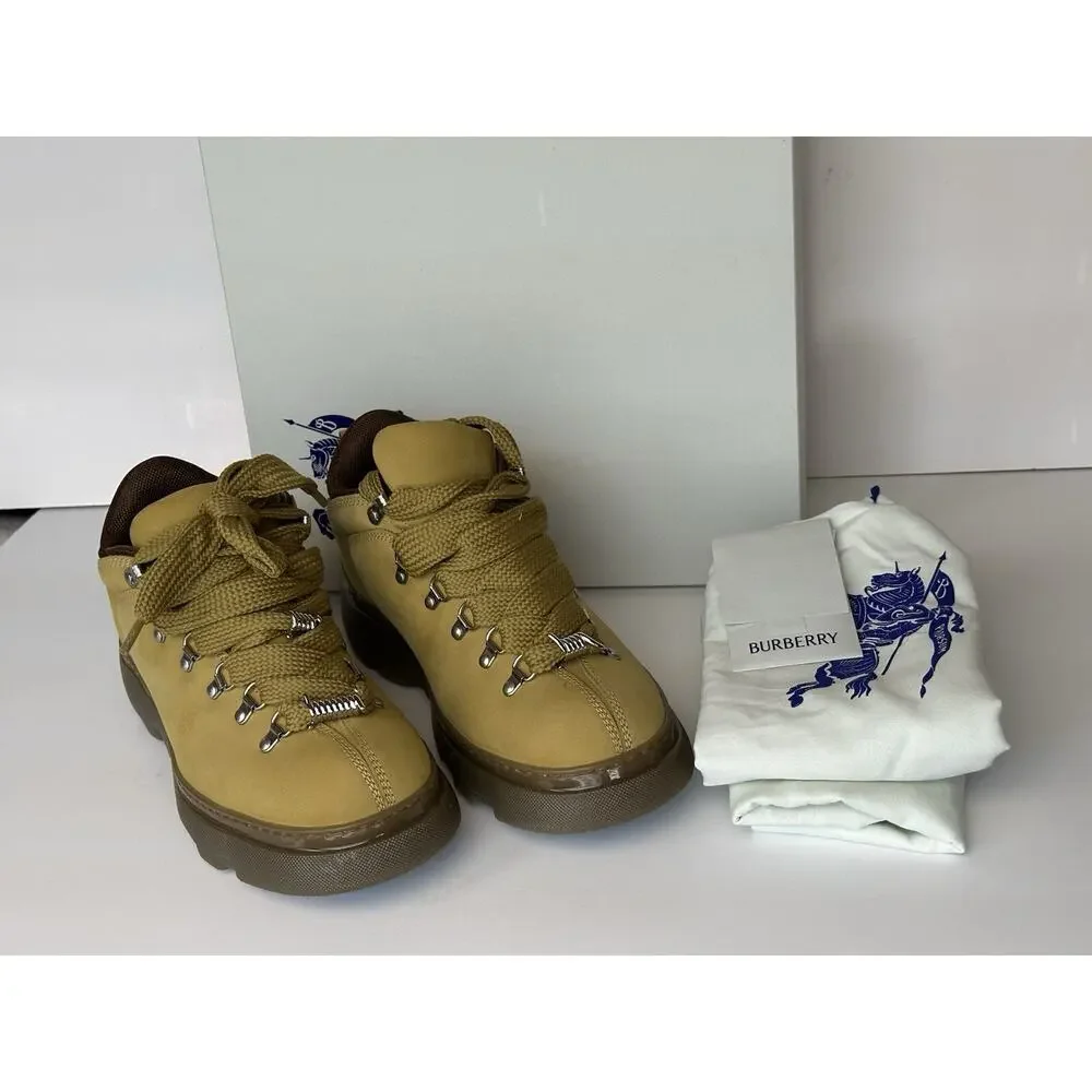 Burberry Manilla Leather Ankle Trek Boots 12 US (45 Euro) 8074577 IT NIB $1190